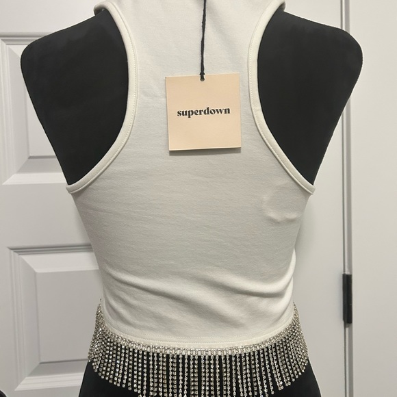 Revolve Superdown Rhinestone Crop Top - Picture 5 of 5